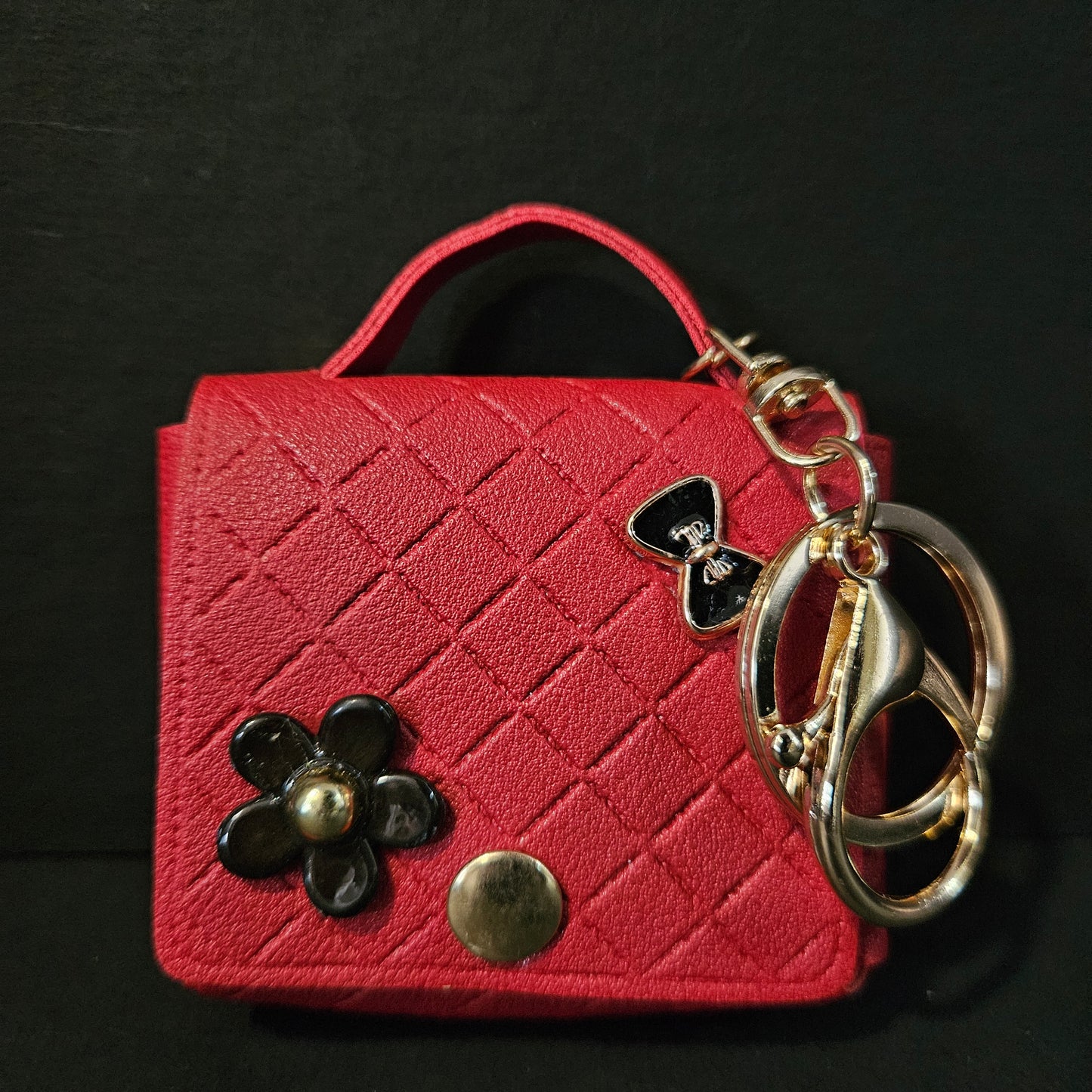 Keychain Mini Faux Leather Coin Purse Keychain Storage Bag Headphone Bag Keychain Bag