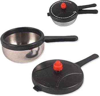 Toy Plastic Premium Quality Cooker with Gas Stove Miniature Household Kitchen Appliances Pretend Play Toy for Kids Non Battery Operational JUST A Toy for Girls