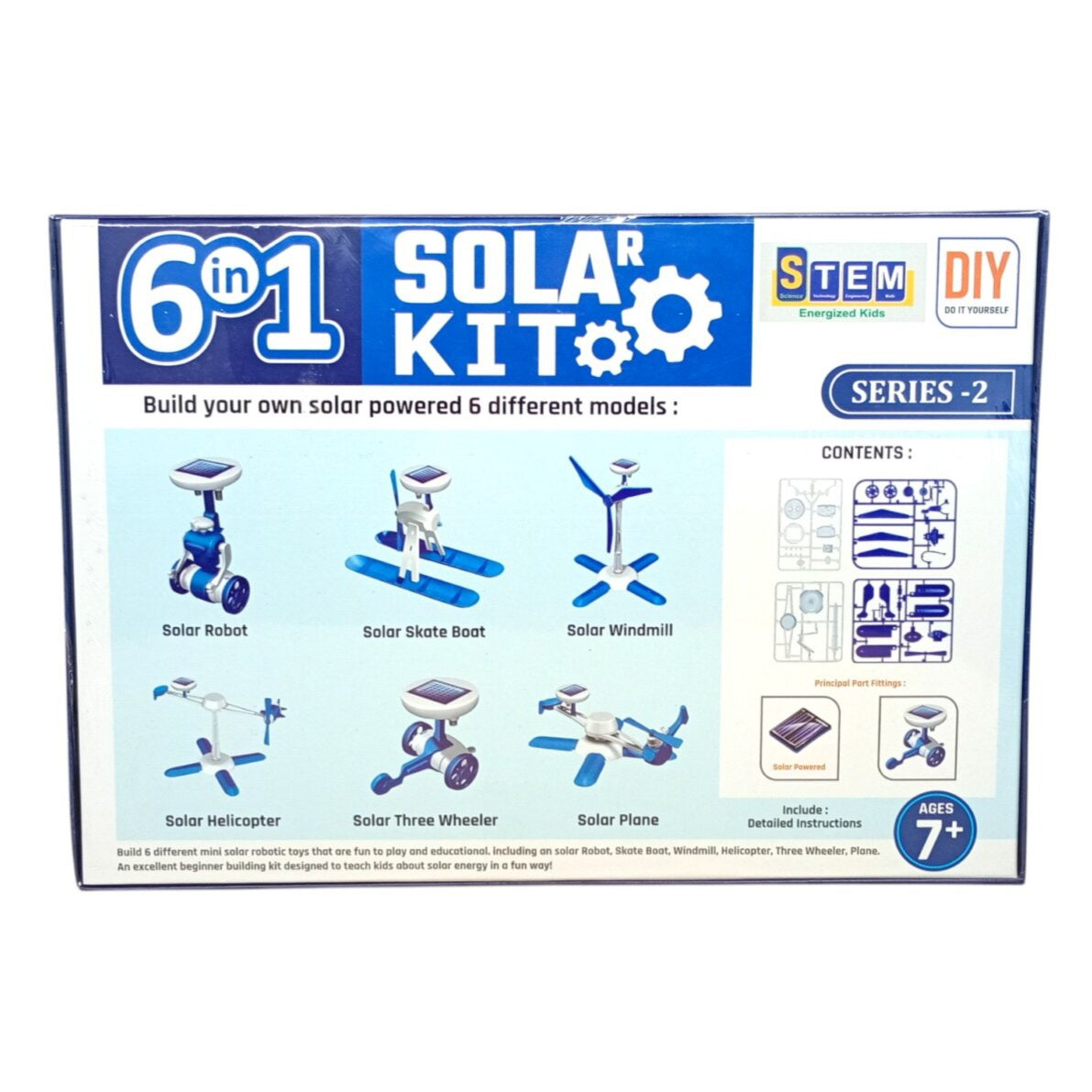 6-in-1 Solar Energy Cool Robot DIY Building Mode Experiment Kit Series-1 Beginner-Friendly Science Toy for Kids 6+Years