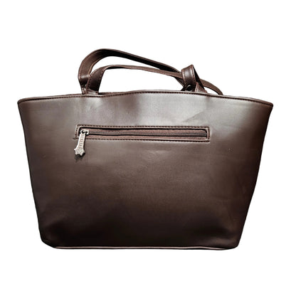 Women's Leather Structured Shoulder Handbag with Handle