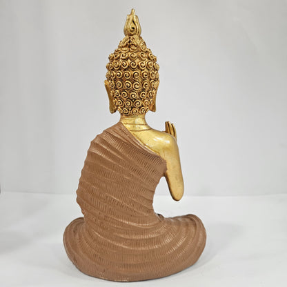 Sitting Buddha Statue Idol Buddha Figure Gold Foli Work Resin Made Light Weight Statue Perfect Home decor