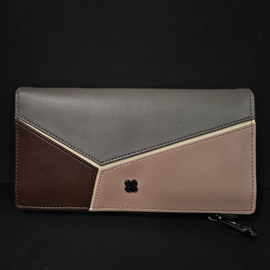 Leather Thin Slim Wallets for Women with magnetic Button