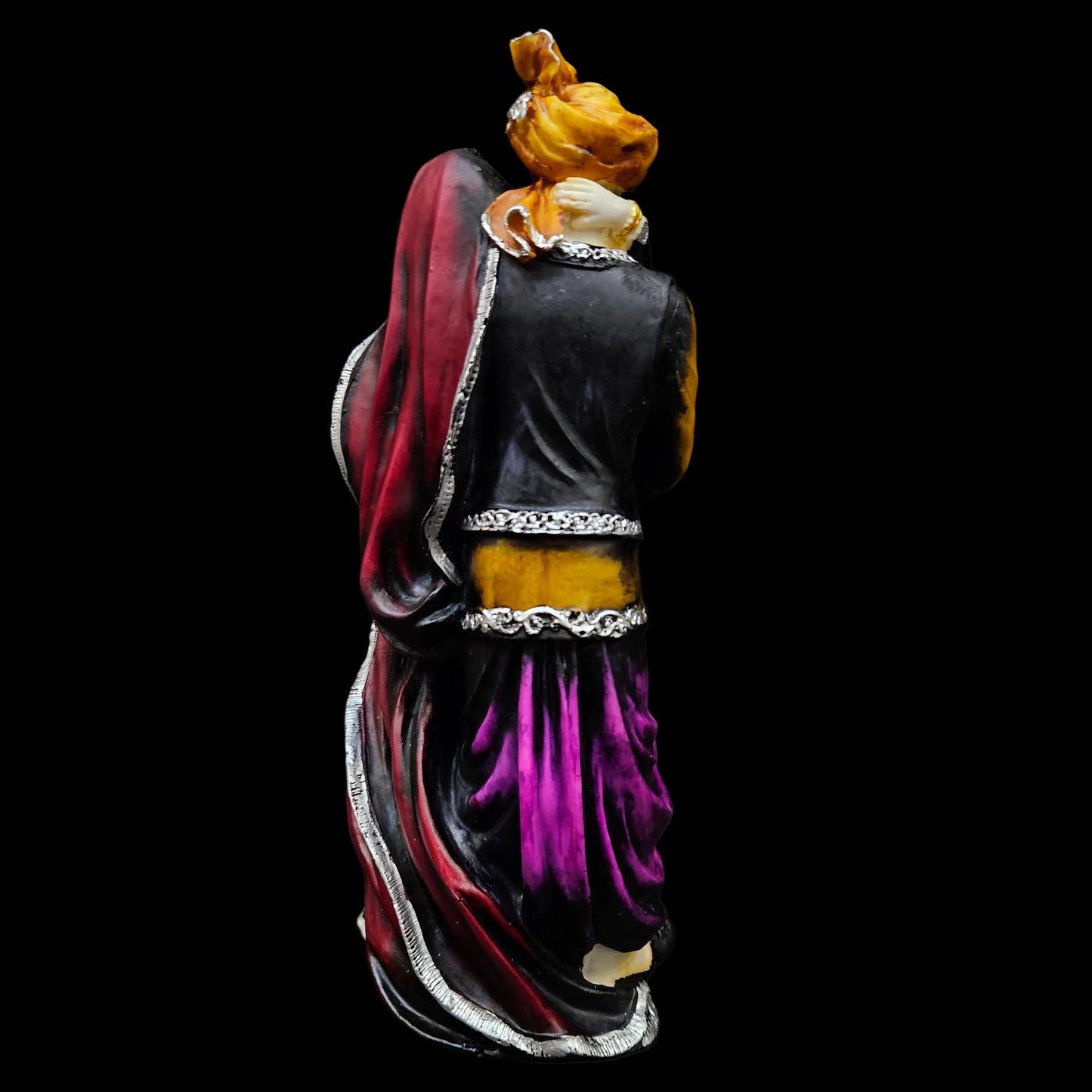 Polyresin Rajasthani Couple Figurine | Traditional Indian Home Decor | Hand-Painted Statue