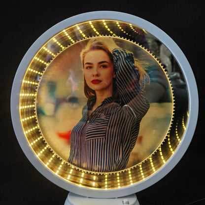 Diamond circular Shaped Photo Frames With warm Light For Gifts,Home Deccor Special Ocassion