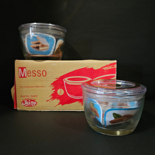 Messo quest for quality new generation glassware 2 piece set Dry Fruits Storage jars for Return gifting purpose