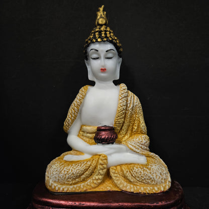 Polyresin Sitting Buddha Idol Handcrafted Statue Showpiece for HomeDecor,Living Room Decoration Gift Items