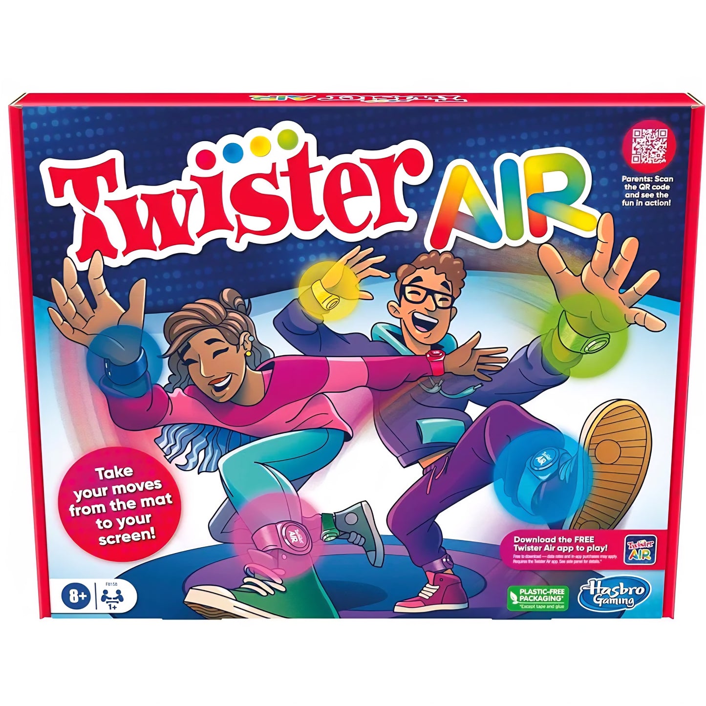 Twister Air Game | AR App Play Game with Wrist and Ankle Bands | Links to Smart Devices | Active Party Games for Kids and Adults | Ages 8+