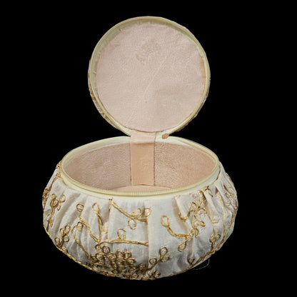 Classy embroidery Designer Zipper jewellery & bangle multipurpose usage storage box