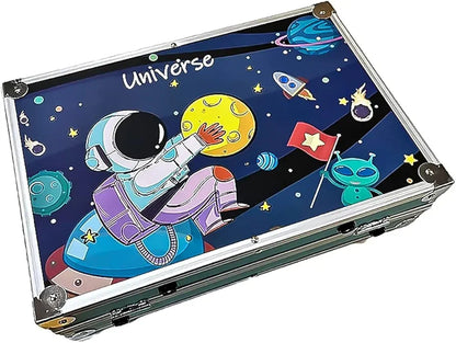 Kit Space Crafty Portable Art & Painting Color Kit for Kids & Adults". It is a 145-piece art set with a space theme.