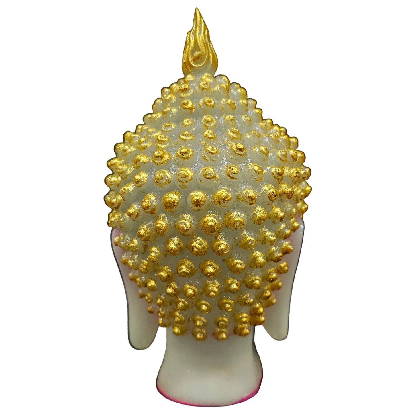 Blessed Serenity | Buddha Head Yellow Golden Statue for Home & Garden Dcor | Healing Spirit Figurine for Living Room, Bedroom | Invoke Peace, Health, and Happiness