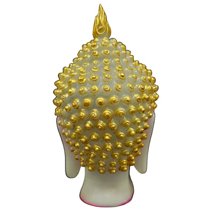 Blessed Serenity | Buddha Head Yellow Golden Statue for Home & Garden Dcor | Healing Spirit Figurine for Living Room, Bedroom | Invoke Peace, Health, and Happiness