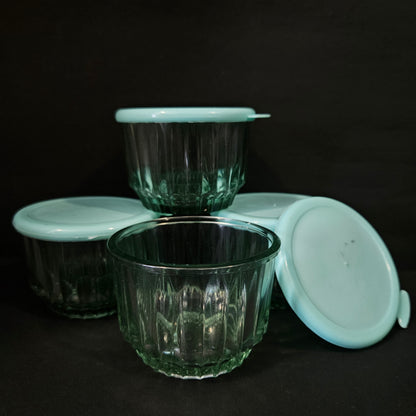 Short cut 4 pieces set glass storage small Containers for groceries & Dry Fruits Storage purpose