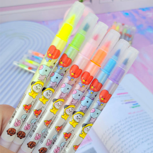 Fluorescent pen highlighter water colors set for kids