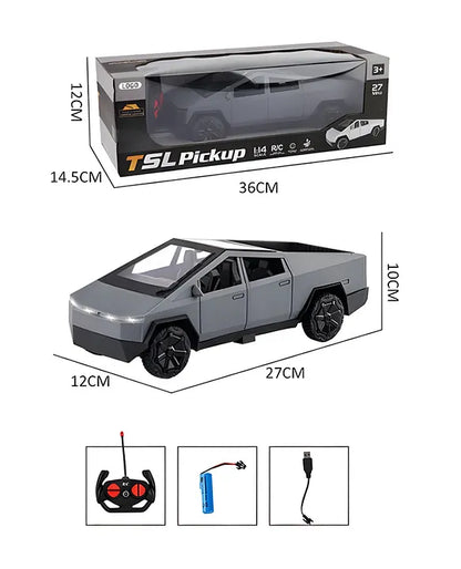 Pickup car Remote Control Car model for Kids Tesla Cybertruck Toy High Speed with Dual Motor 2.4GHz Long Battery Life Light Effects Runs On All-Terrain 1:14 Rc Car,multicolor