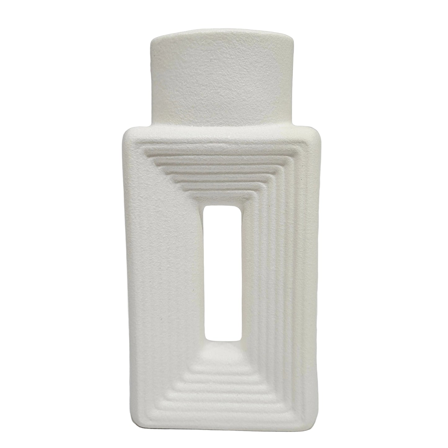 White Ceramic Vases Rectangular Ceramic Flower Vases Decorative Vases for Rustic Home Decor