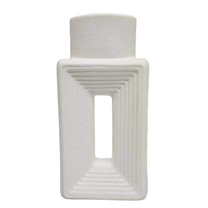 White Ceramic Vases Rectangular Ceramic Flower Vases Decorative Vases for Rustic Home Decor
