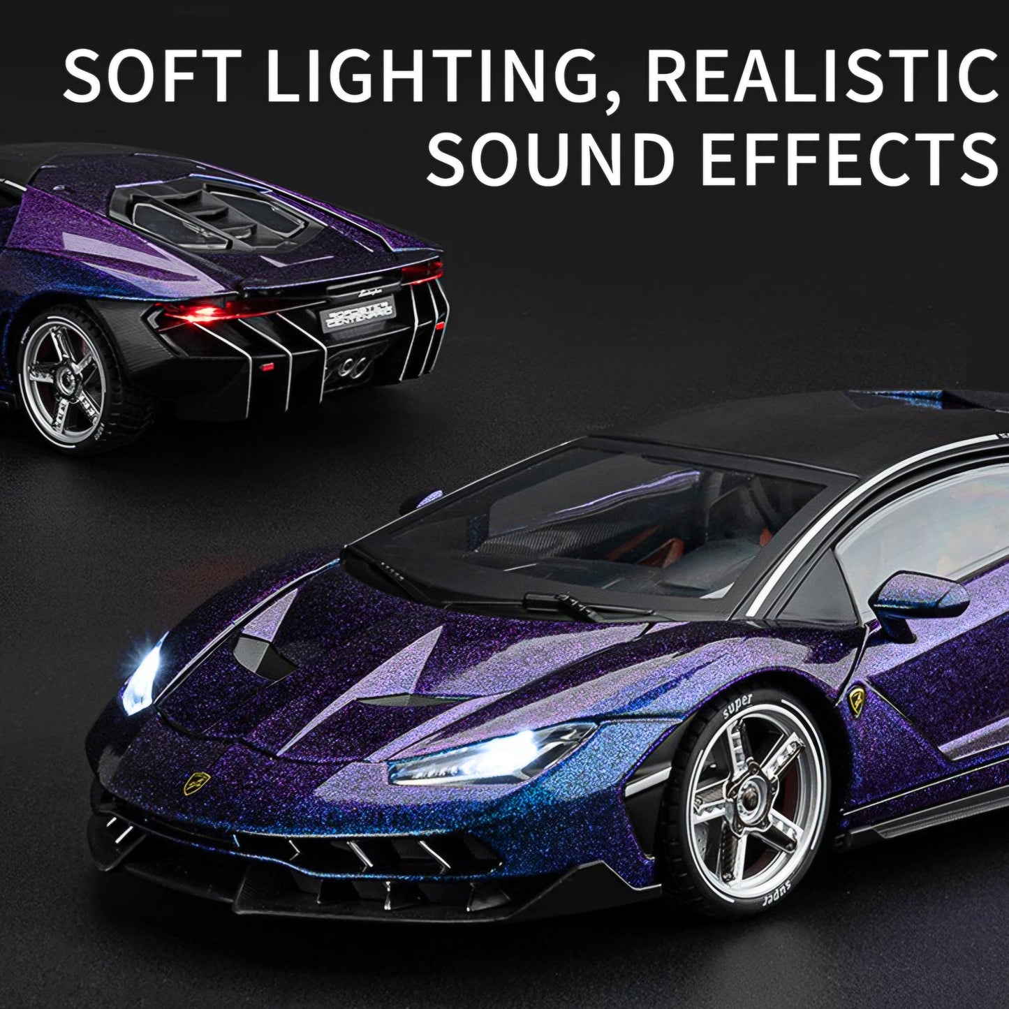 Lamborghini alloy sports car simulation trendy ornament light rebound model Diecast Metal Car