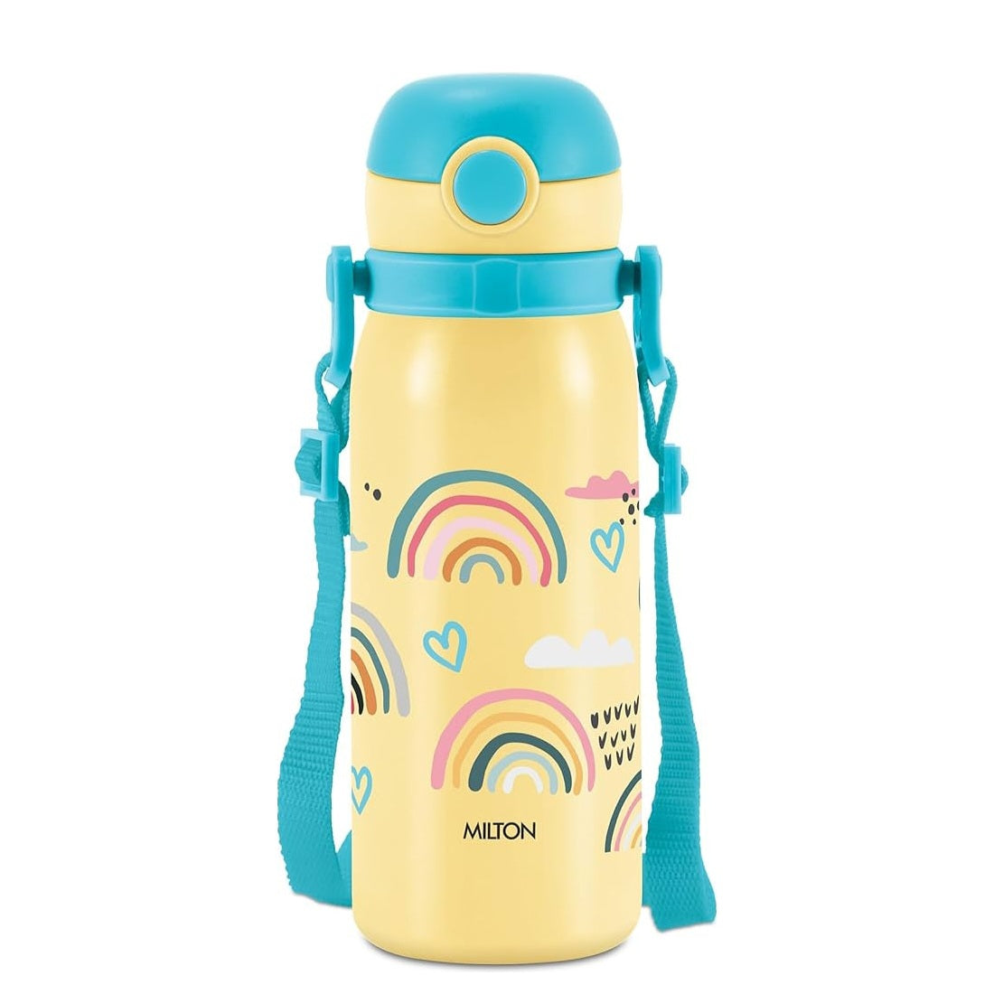 Milton Thermosteel Companion 450 Insulated Inner Stainless Steel Water Bottle with Spout Lid, 1 Piece, 435 ml, Pink| Easy Grip | Leak Proof | Hot or Cold | School | Travel Bottle