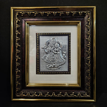Lord radha Krishna silver Plated designer photo frame