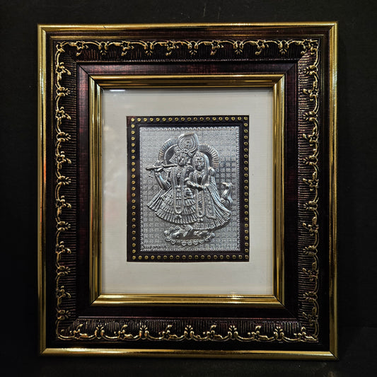 Lord radha Krishna silver Plated designer photo frame