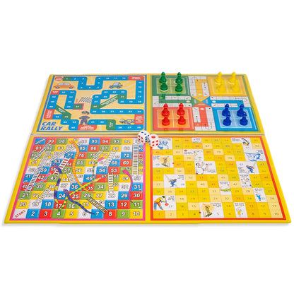 Little Business Popular with Notes 5 in 1 Board Game Along with Other Games Like Ludo, Snakes Ladder, Car Rally & Cricket