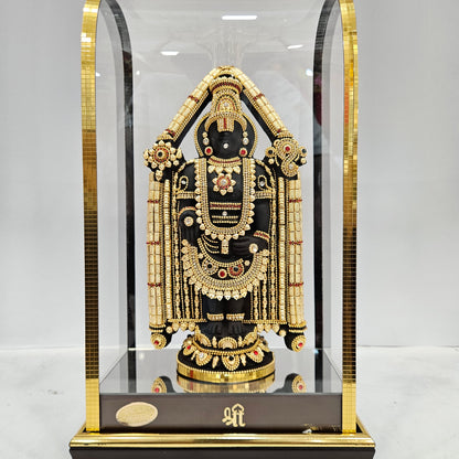 Lord Venkateswara tirupati Balaji 24 carat Gold Plated Cabin Idol for Pooja Room & Home Decor