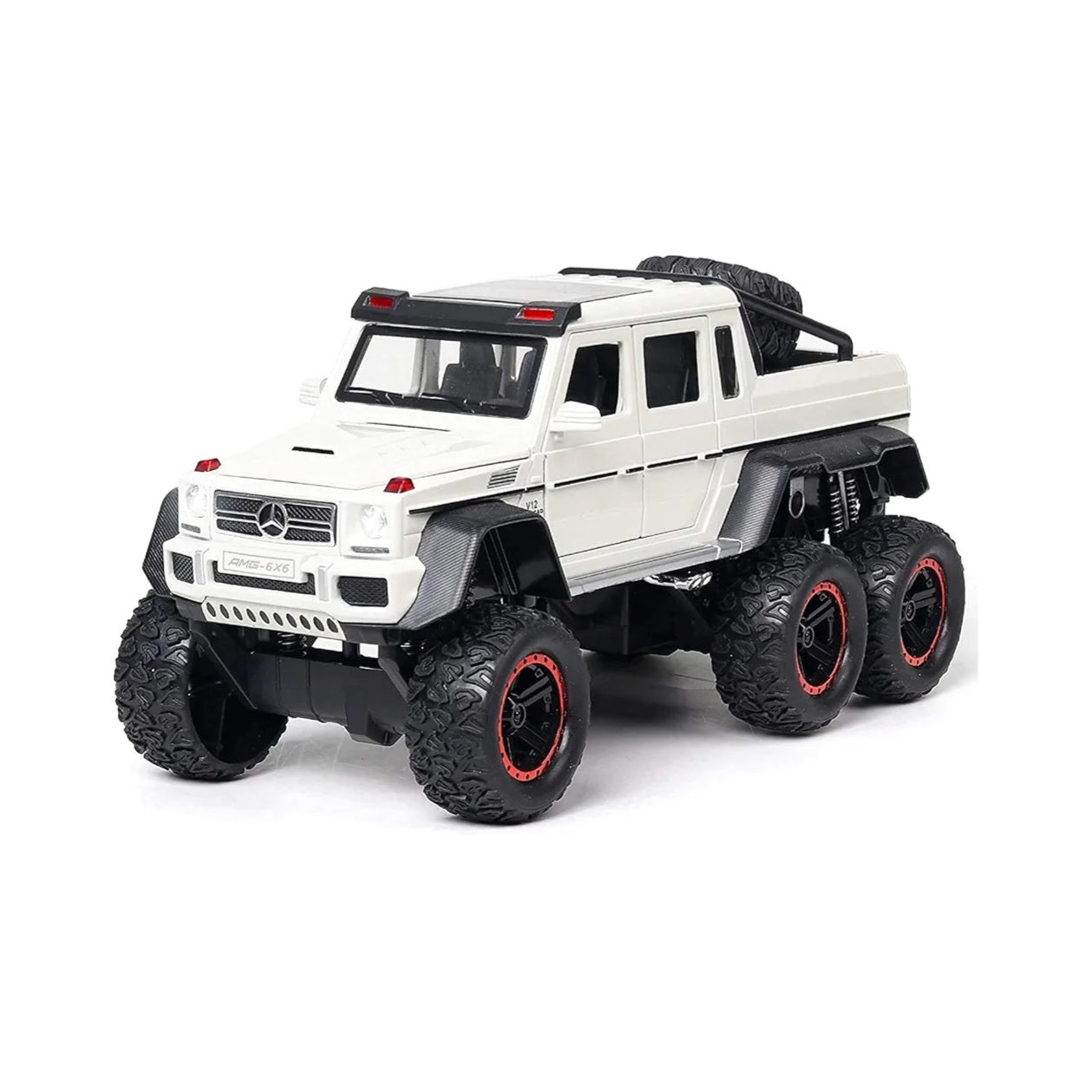 Big Mercedes AMG G63 6X6 Toy Car Metal Pull Back Diecast Car with Openable Door and Sound Light, Gifts Toys for Kids