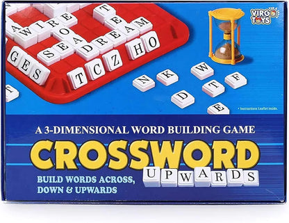 3 Dimensional word building game crossword upwards build words across down&upwards board games