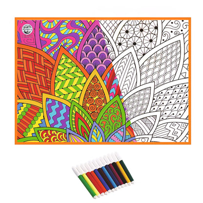 RATNA'S My Colouring Mat Mandala Design Washable & Reusable Mat Creative Coloring Fun for Kids & Adults