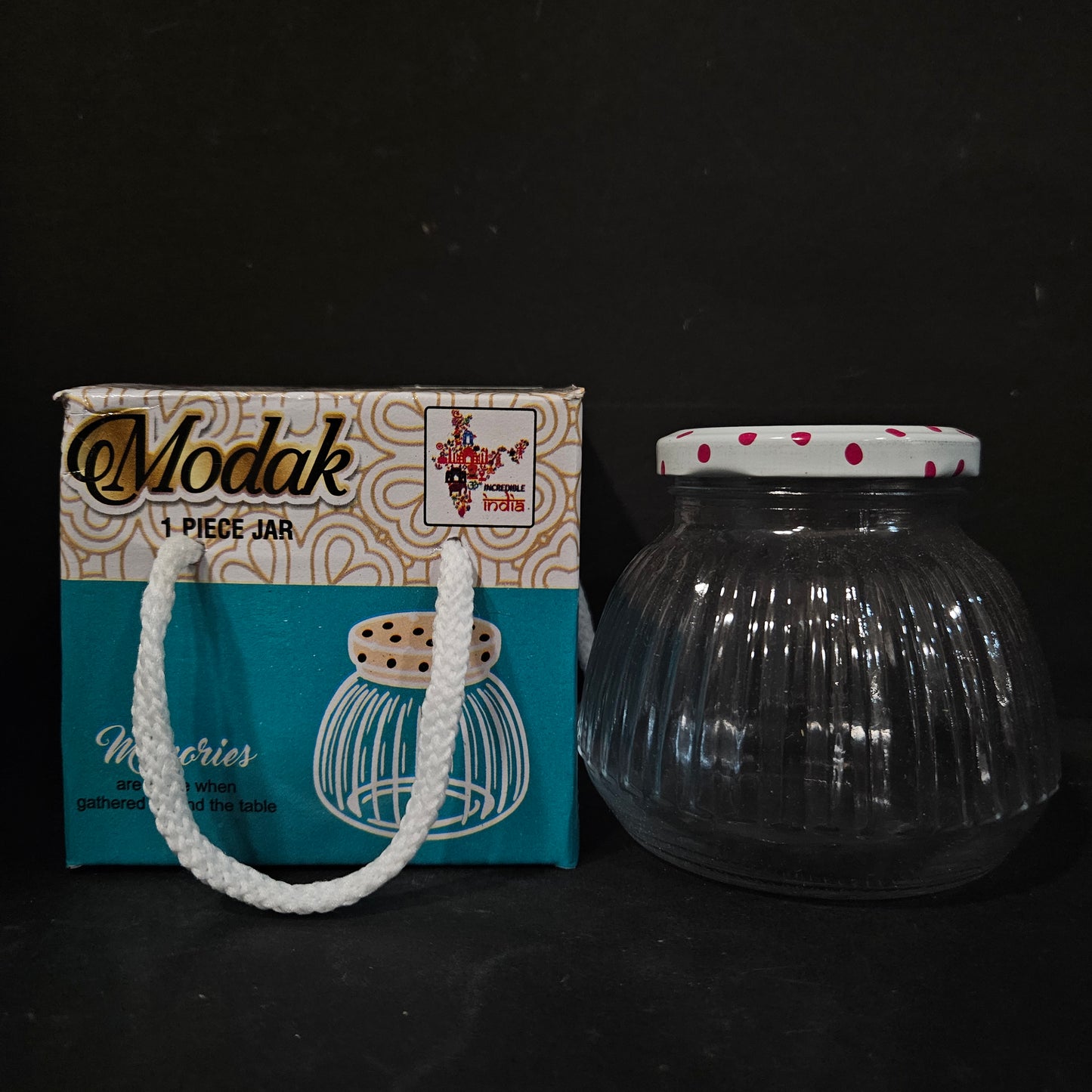Modak galss mini storage container with Airtight lid perfect for Return gifting
