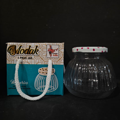 Modak galss mini storage container with Airtight lid perfect for Return gifting