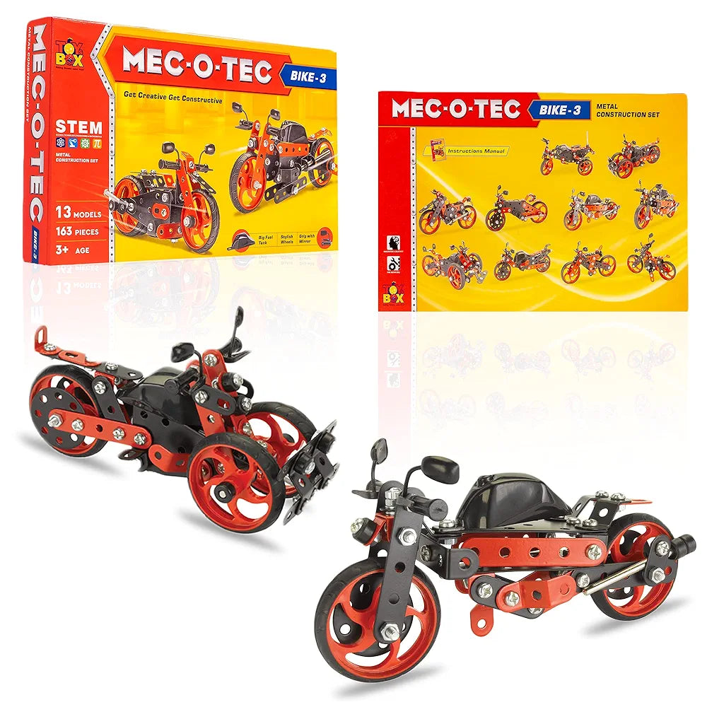 MEC - O - Tec Bike 3 Metal Construction Toy, Building Blocks, Educational Toys for 6+ yrs Boys and Girls