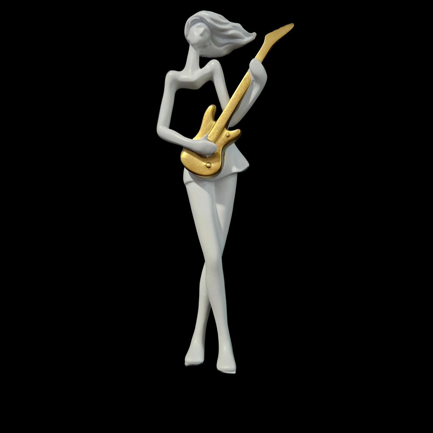Guitar Performance Musician Showpiece Figurine Table Ornament for Housewarming Gift White | 1Guitarist Figurine