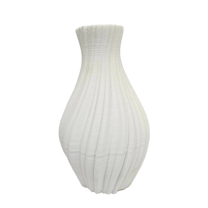 Novelty Boy Modern Designer Vase, Ribbed Texture, Matte Finish, for Living Room, Office Desk, Minimal Interiors