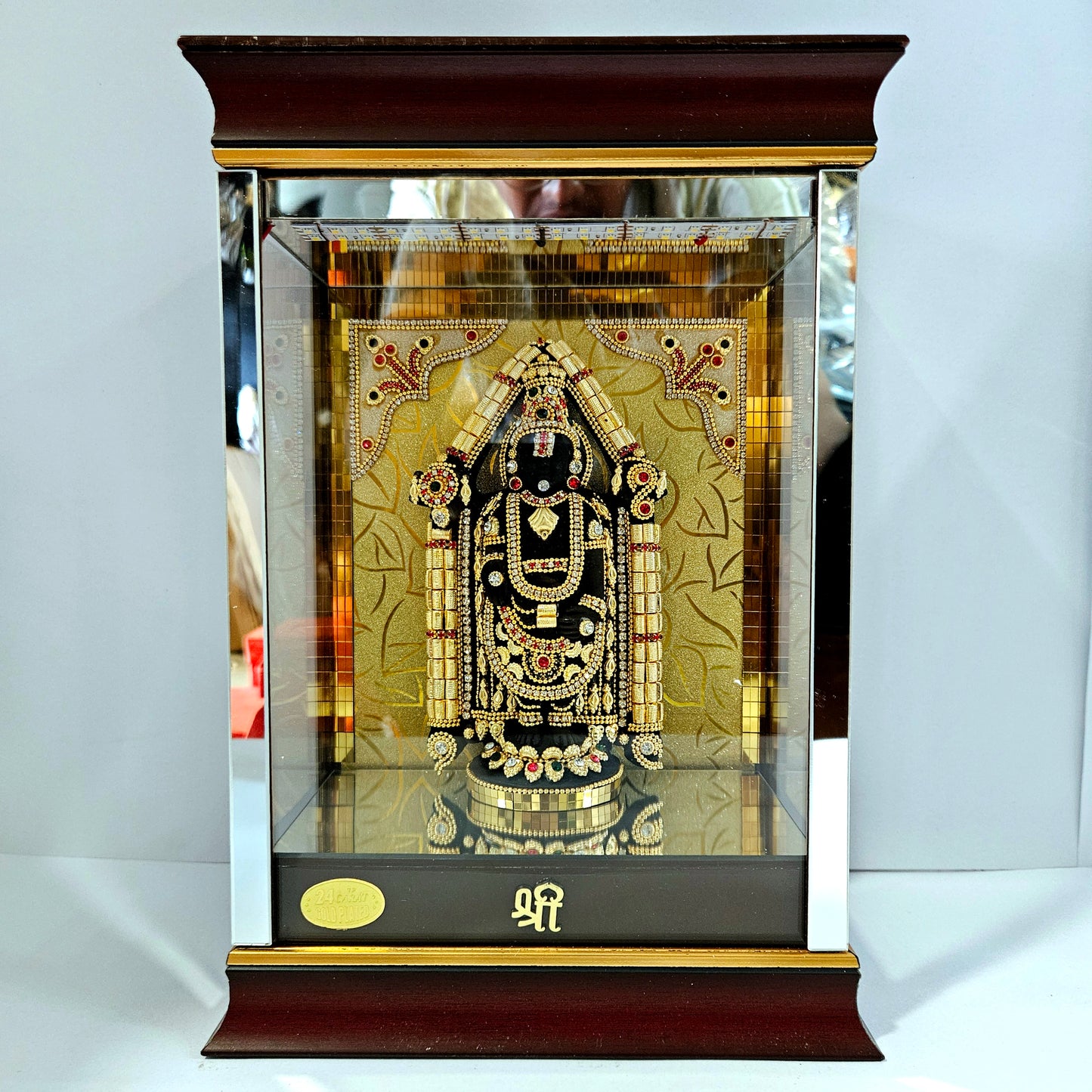 Lord Venkateshwara Balaji 24carats Gold Plated Cabin Idol for Home Decor & Lord Showpiece