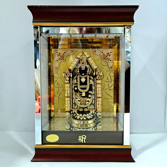 Lord Venkateshwara Balaji 24carats Gold Plated Cabin Idol for Home Decor & Lord Showpiece