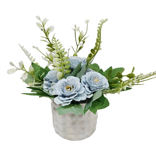 Artificial Blue peony floral banquet in vase for home & Office decoration