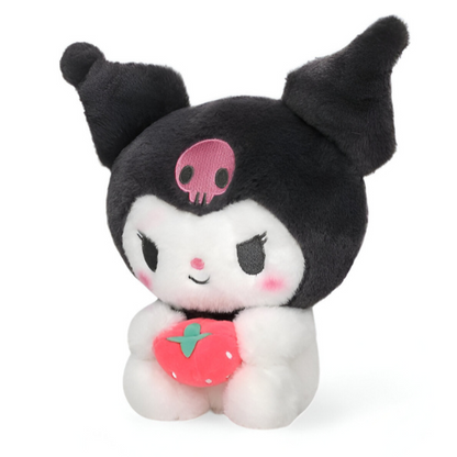 Kuromi Plush Doll Soft, Cuddly Toy Holding Strawberry Cute Anime Stuffed Animal