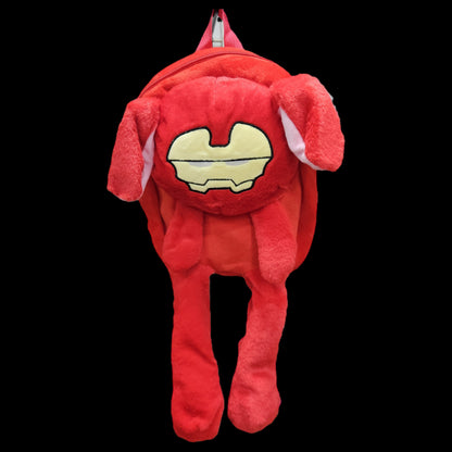 Cartoon character themed soft fur backpack for kids