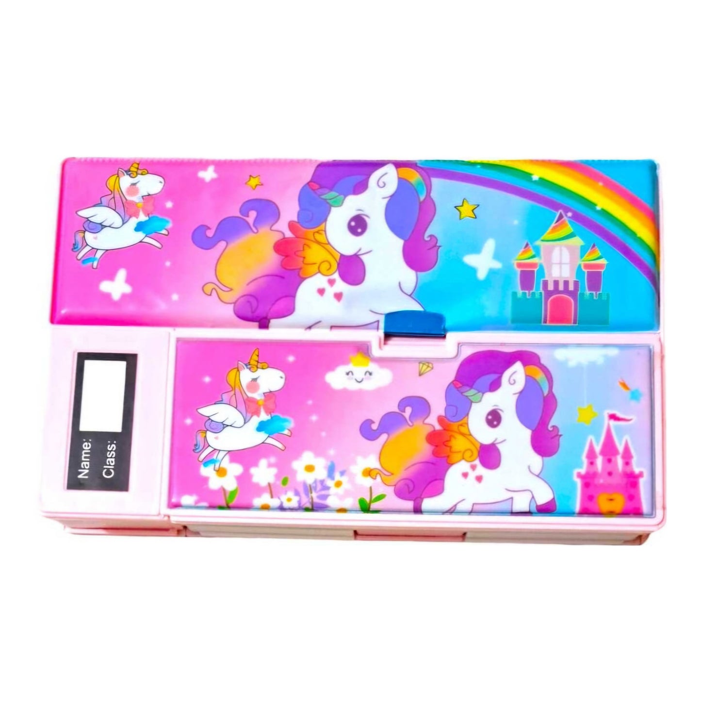 Cartoon Characters themed Jumbo Pencil Box Multifunction Double Sided Geometry Box for Birthday Geometry Box