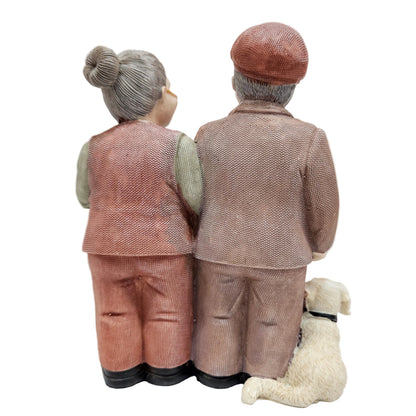 Polyresin Old Couple Show Piece Idol Statue Showpiece for Home Decor Decoration and Gifting
