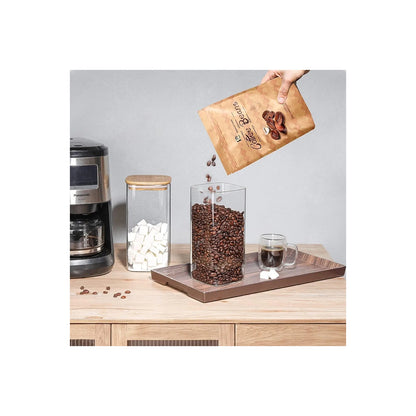 1580 Ml Square Wooden Lid,Glass Jar Food Storage Containers Set,Airtight Food Jars With Kids Kitchen Canisters For Sugar,Candy,Cookie,Rice & Spice Jars