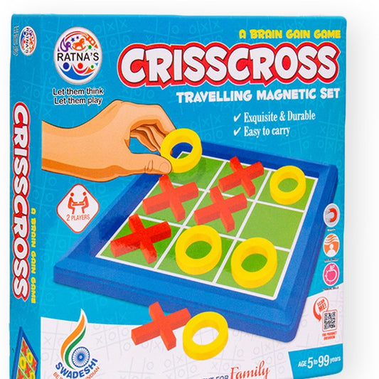 RATNA'S Crisscross Travelling Magnetic Set Party & Fun Games Board Game (1917) Party & Fun Board Game