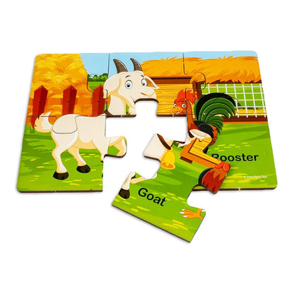 Ratna's My First Wooden Jigsaw Puzzle Domestic Animals for Kids