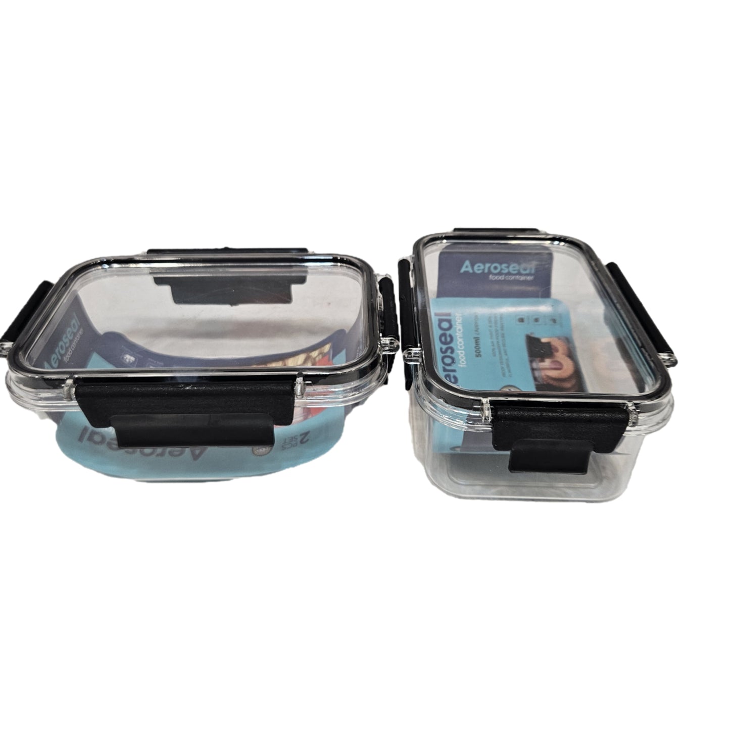 Aeroseal Transparent airtight storage container 2pcs set perfect for Return gifting purpose(Approx 500ml)