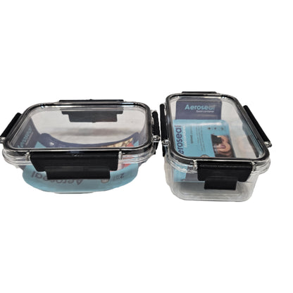 Aeroseal Transparent airtight storage container 2pcs set perfect for Return gifting purpose(Approx 500ml)