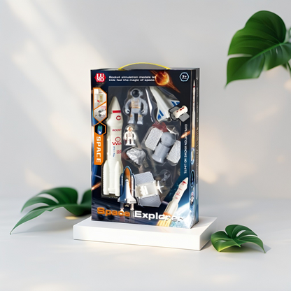 Space Explorer Toy Set – Rocket Ship, Astronaut Figures & Rover Playset for Kids | Rocket & Shuttle Adventure Kit