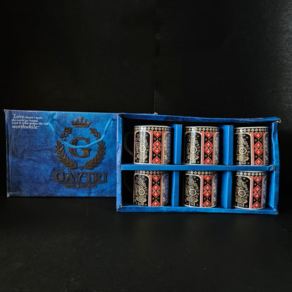 Gaytri Art & Craft Shine 6 pieces set Ceramic Mug set