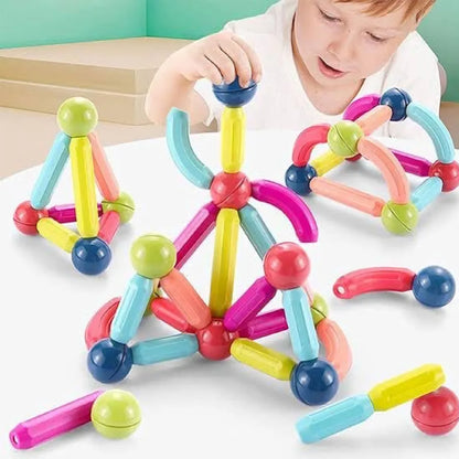 Magnetic Bar Blocks, 25 Pieces Colourful Construction Set, Ages 3+