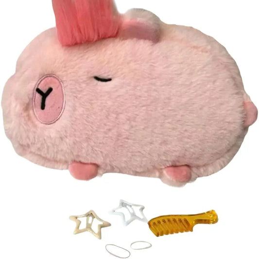 Creations Plush Capybara Pencil Case Novelty Cute Pencil Pouch for Girls Desktop Child Pink|Home Decor|Figurines